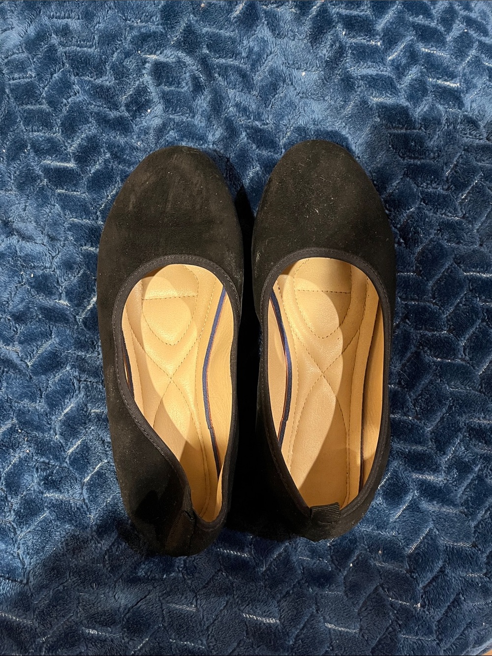 SHEIN Black Suede-Look Ballet Flats